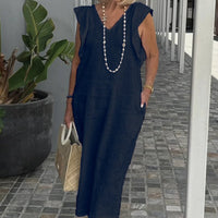 Emelia | bequemes Leinenkleid, lässiger Look mit weitem Arm.