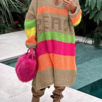 Elva | Langärmeliges Pulloverkleid mit V-Ausschnitt