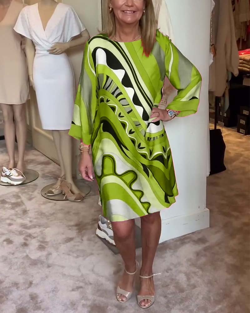 Maicah | Luftiges Midikleid mit zeitlosem Muster