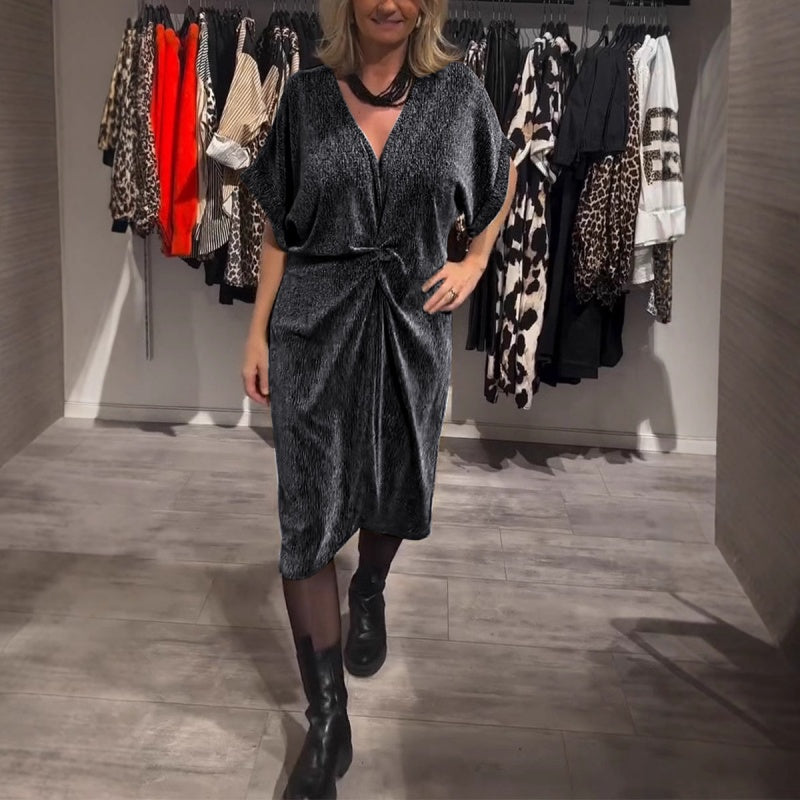 Chua | Mitternachtsglamour-Midikleid mit Knoten