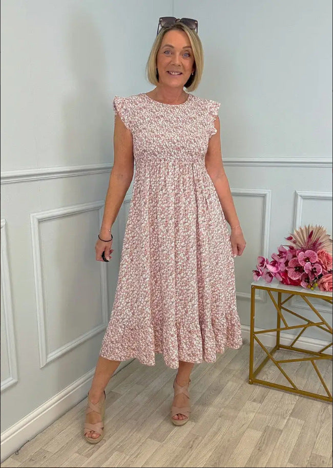 Zara | Elegante geblümte Damenkleider mit Rüschen