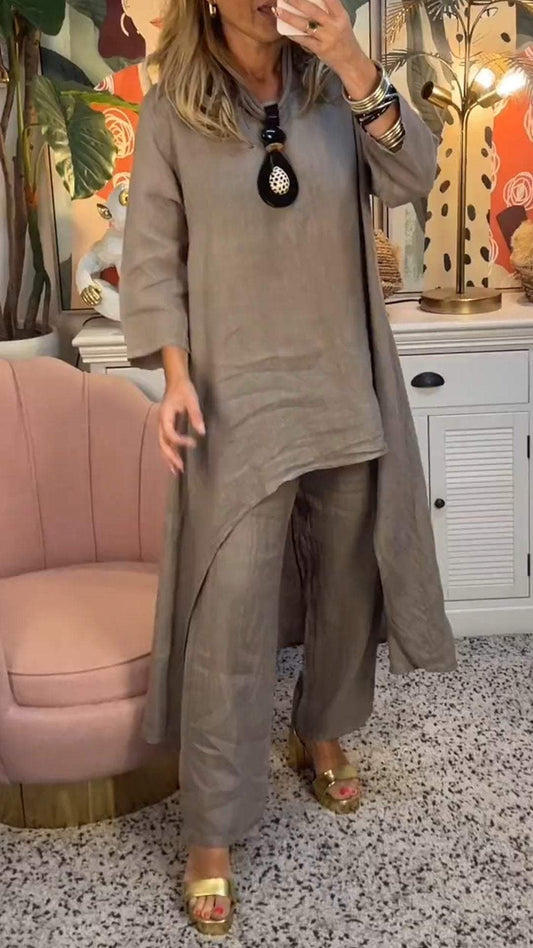 Harley | Zweiteiliger Anzug aus Baumwolle und Leinen für Damen