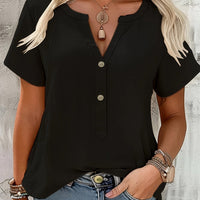 Sofia | feminines Oberteil mit V-Ausschnitt und dekorativer Knopfleiste