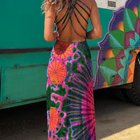 Talie | Tie-Dye Maxikleid mit Rückenschnürung