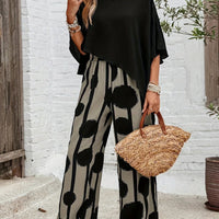 Myra™ | Modisches asymmetrisches Damenoberteil mit eleganter bedruckter Hose im Set