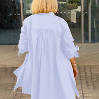 Tesla | Lange Hemdjacke aus Baumwolle für Frauen