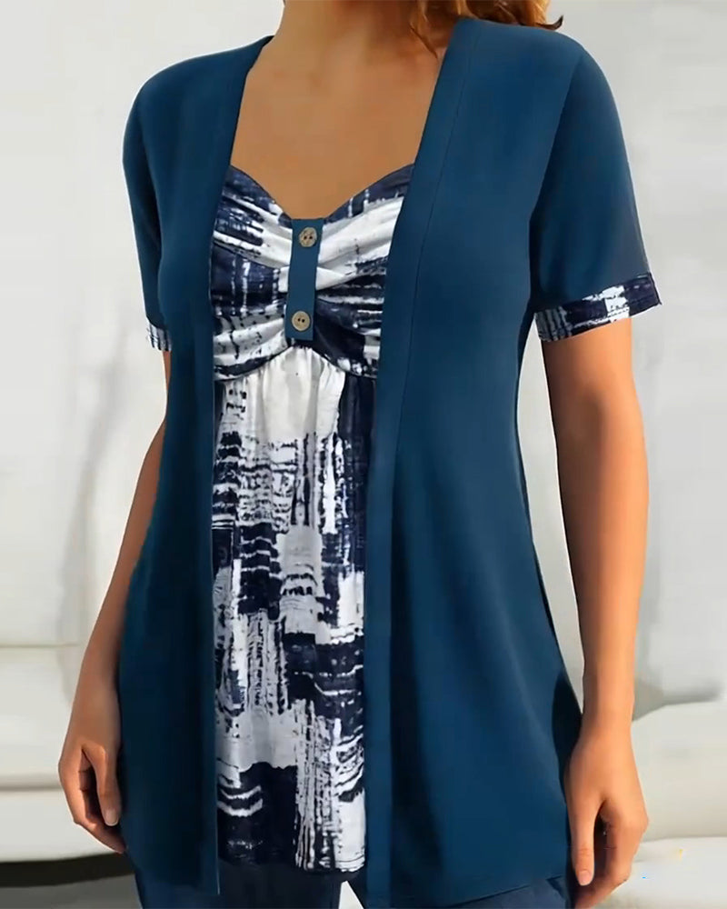 Lina™ | Elegantes Set mit gemusterter Bluse