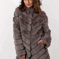 Valena | Damenmantel aus Chinchilla-Kunstfell