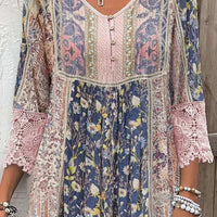 Savia | Geblümtes Patchwork-Kleid