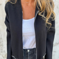 Ida | Rundhals-Reißverschluss Langarm Freizeitjacke