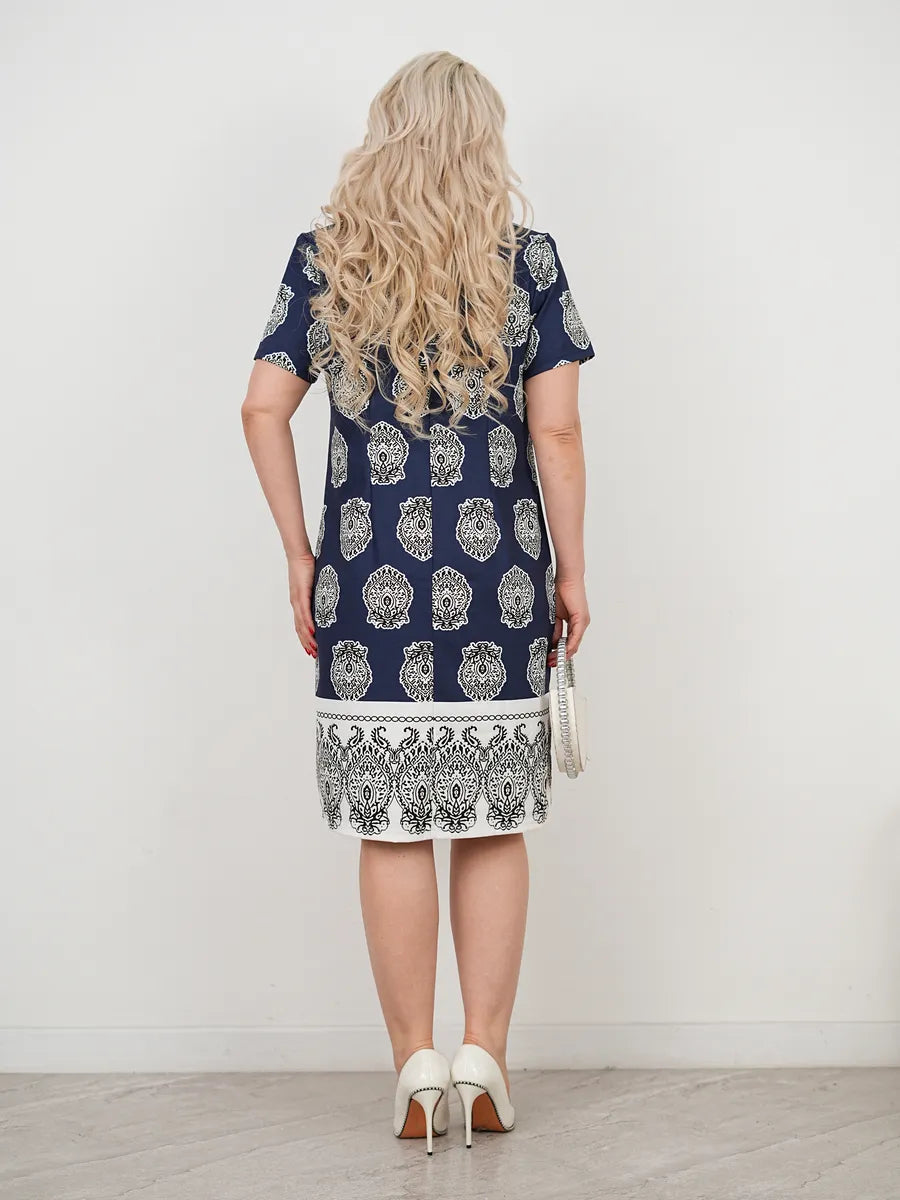 Emilia | elegantes Damenkleid mit Bohemian-Print