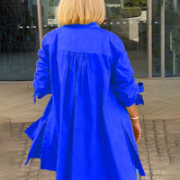 Tesla | Lange Hemdjacke aus Baumwolle für Frauen