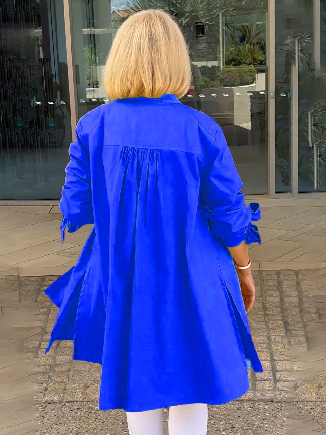 Tesla | Lange Hemdjacke aus Baumwolle für Frauen