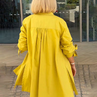 Tesla | Lange Hemdjacke aus Baumwolle für Frauen