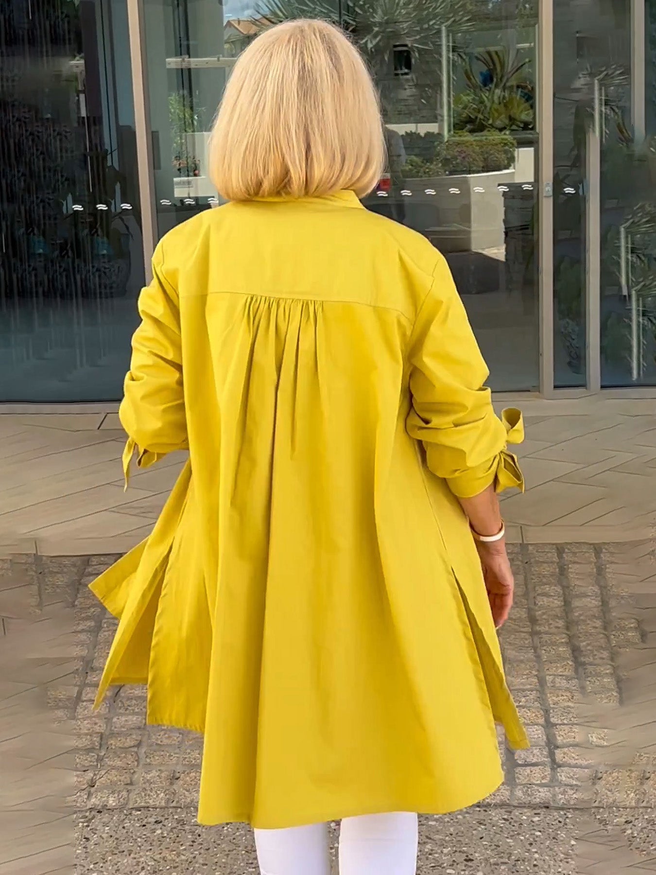 Tesla | Lange Hemdjacke aus Baumwolle für Frauen