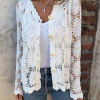 Olive | Damen Strickjacke mit langen Ärmeln