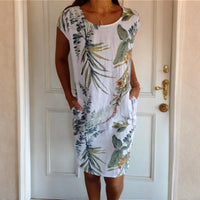 Teres | Rundhalskleid mit botanischem Print