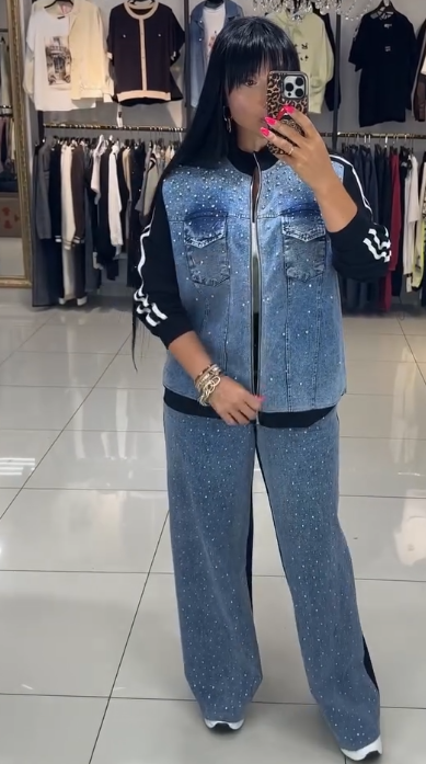 Melany | Damen-Outfit, Jeansjacke & Hose, lässig & bequem