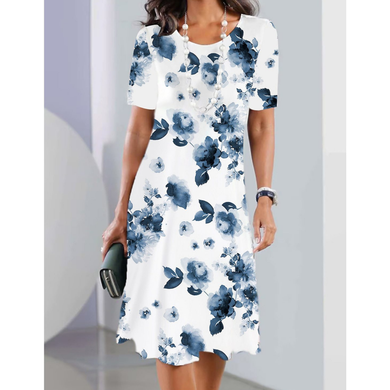 Luby | Lebhaftes Naturdesign Midi-Kleid