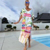 Kayla | klassisches Festtagskleid für Damen mit V-Ausschnitt und kurzen Ärmeln