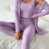 Chloe | Stilvolles 3-teiliges Set aus geripptem Strick