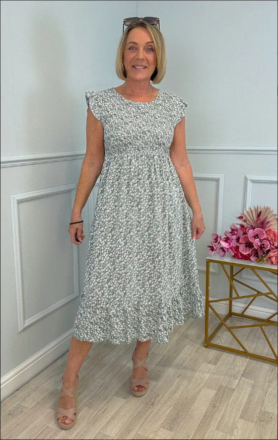 Zara | Elegante geblümte Damenkleider mit Rüschen