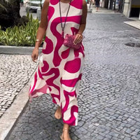 Bertha | Stylisches ärmelloses Kleid mit geometrischem Druck