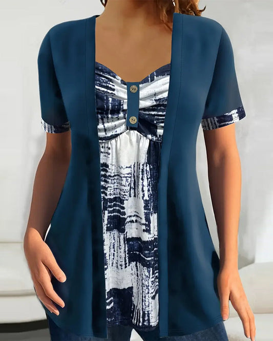 Lina™ | Elegantes Set mit gemusterter Bluse