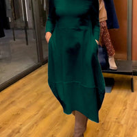 Sylvia | Langes Unifarbenes Strickkleid