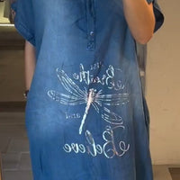 Eilan | Dragonfly Denim Lose Kleid