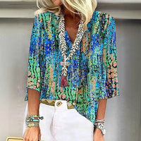 Addilyn | stylische Vintage-Bluse mit lebendigem Muster