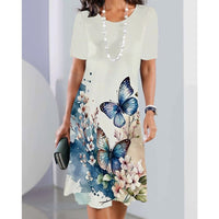 Luby | Lebhaftes Naturdesign Midi-Kleid