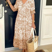 Meredith™ | Boho-Stil Kleid mit V-Ausschnitt