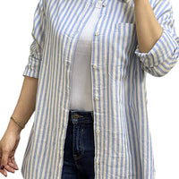 Lene | Gestreifte Leinenbluse