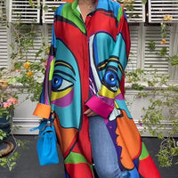 Amaira | Künstlerisches Shirtkleid in Maxilänge