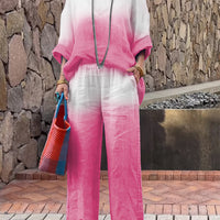 Taylor | Elegantes zweiteiliges Set aus Baumwolle und Leinen mit Farbverlauf