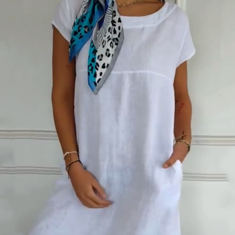 Clara | Stylisches Damenkleid mit Rundhalsausschnitt für den Sommer