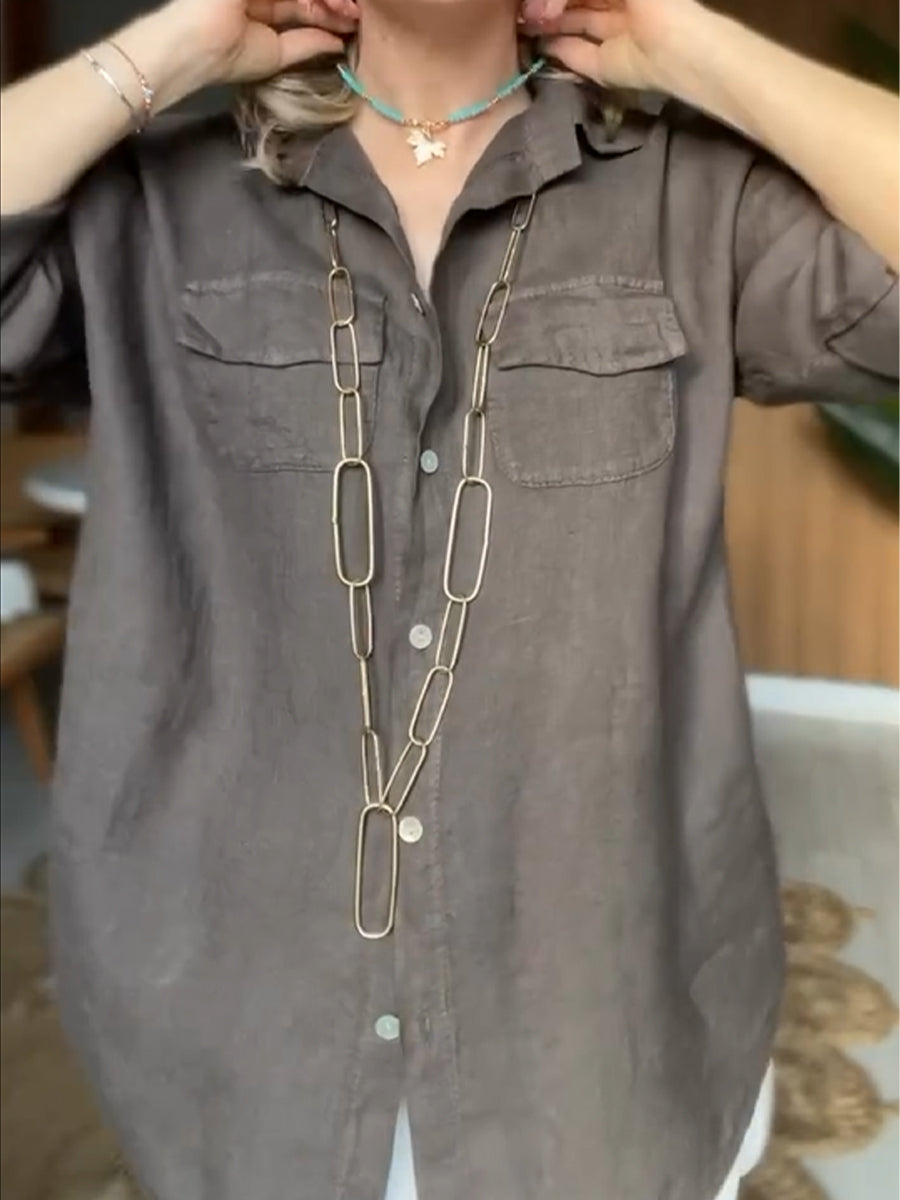 Goldie™ | Bequemes Damenhemd aus Baumwolle und Leinen