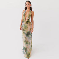 Xera | Einzigartiges Halfter Langes Rückenfreies Maxikleid