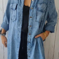 Sele | Langes Denim Mantel-Shirt