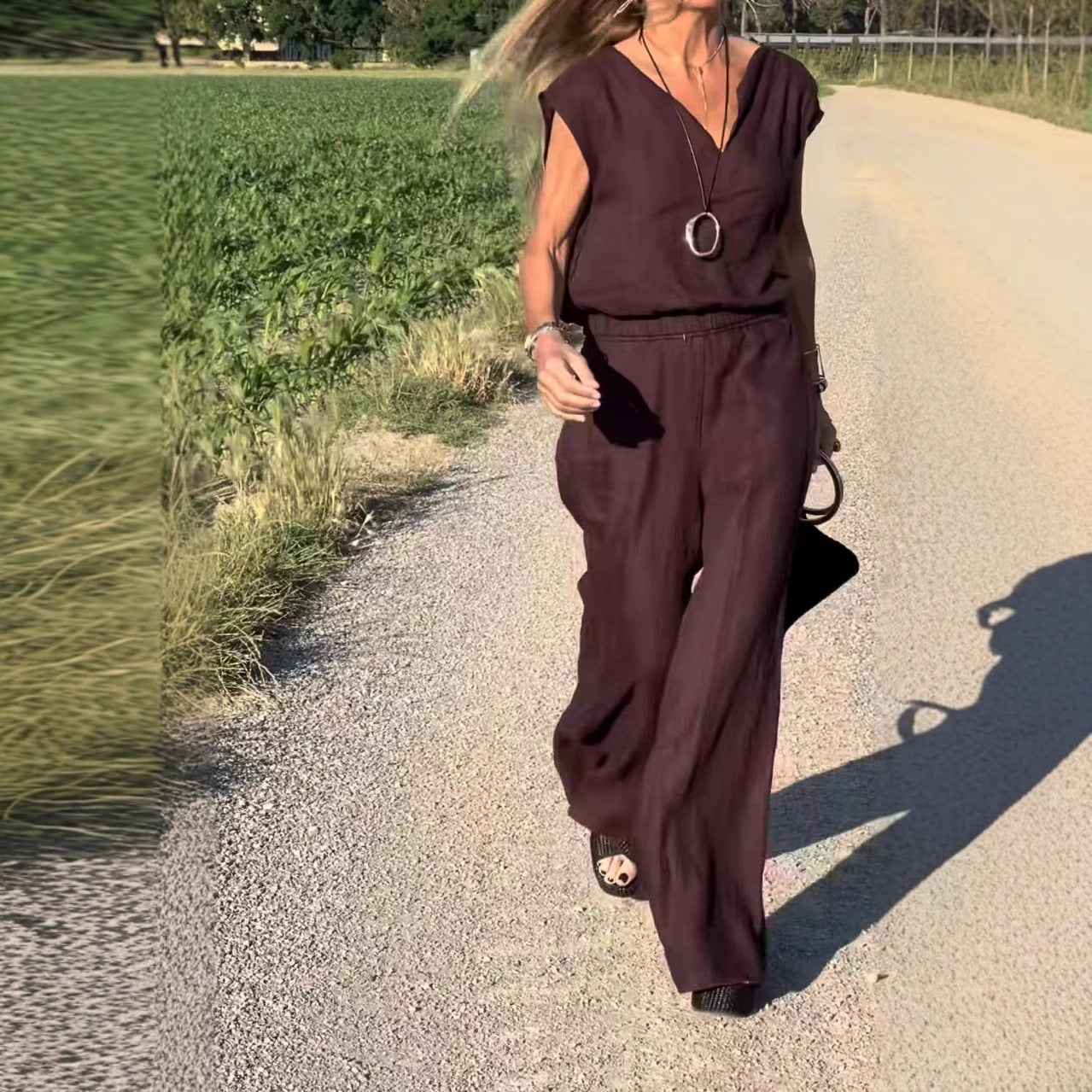 Avery | elegantes Set aus Baumwolle und Leinen mit Weste und Hose