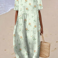 Juriz | Kurzärmeliges Damenkleid mit Blumendruck