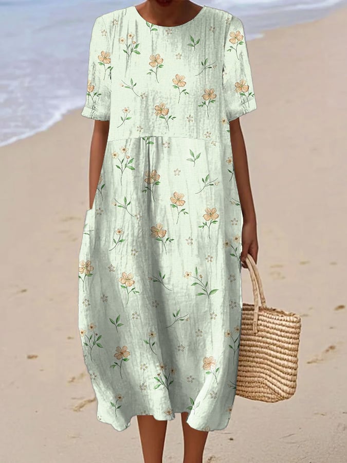 Juriz | Kurzärmeliges Damenkleid mit Blumendruck