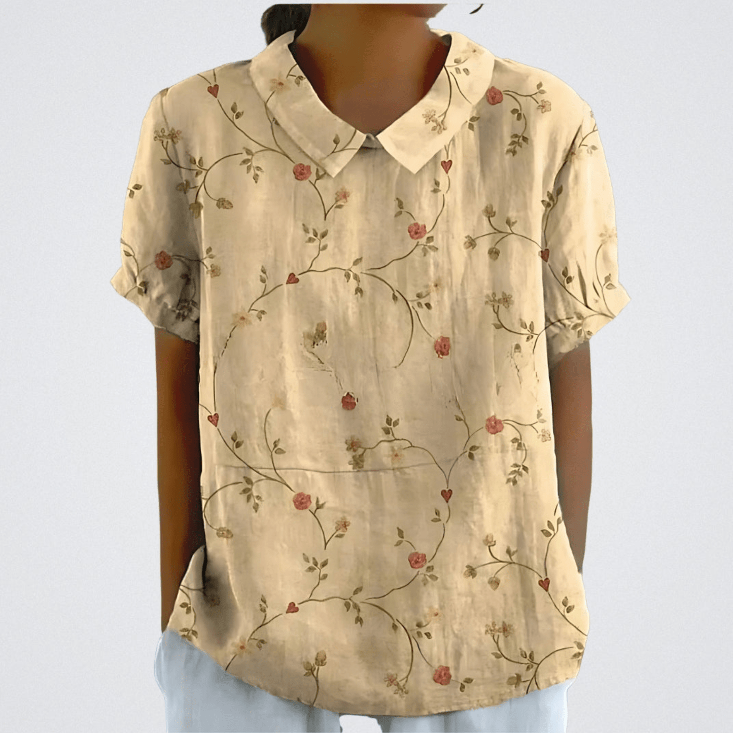 Flore | Geblümte Bluse mit Peter-Pan-Kragen