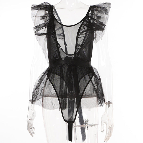 Alyssa | Sexy Bodysuit mit halbtransparenter Spitze für Damen