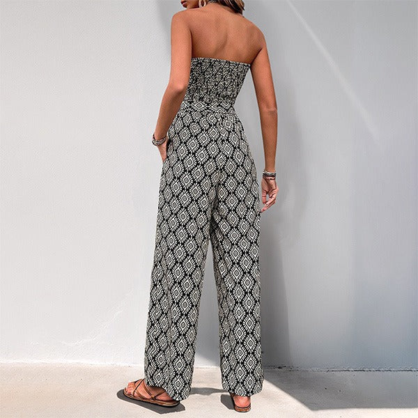 Vienna™ | Trägerloser böhmischer Jumpsuit mit Blumenmuster