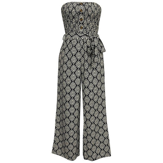 Vienna™ | Trägerloser böhmischer Jumpsuit mit Blumenmuster