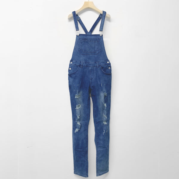 Bethy | Blauer Denim-Overall mit verstellbaren Trägern