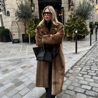 Paloma | Langer Mantel aus Kunstpelz