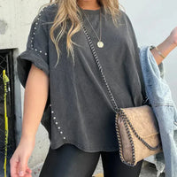 Biella | Trendiges übergroßes T-Shirt mit modernem Keilmuster